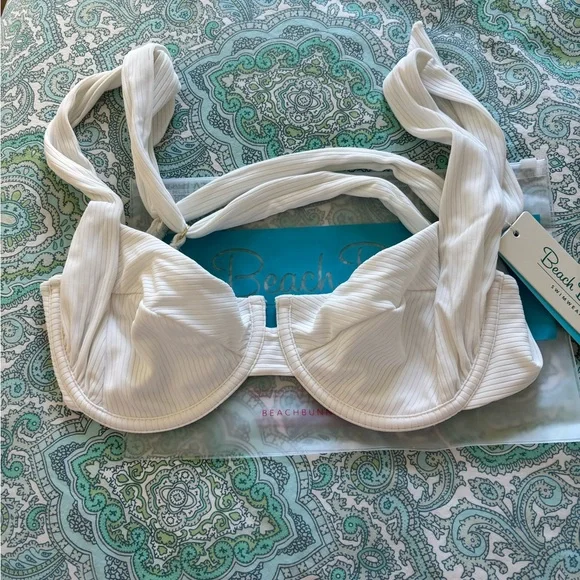 NWT Beach Bunny Karter Ribbed Bralette Bikini Top - Picture 3 of 8